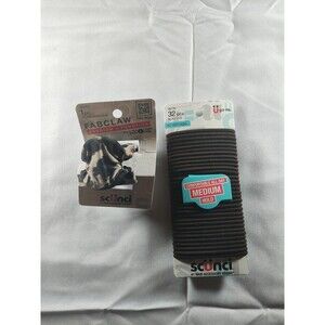 Scunci LOC-A-LOC Fab Claw Fabric Covered Claw Clip & Elastic Hair Bands See Desc